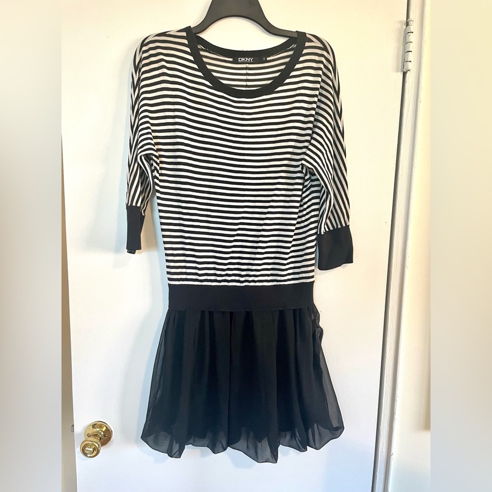 DKNY Multimedia Sweater Tulle Dress
